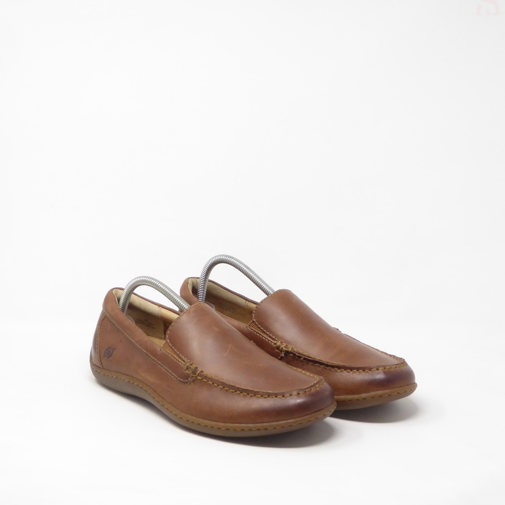 Born Brompton II Mens Loafers Brown Leather Slip On Driving Mocs 8M